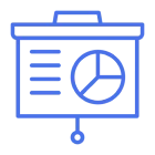 Pie chart on projection screen